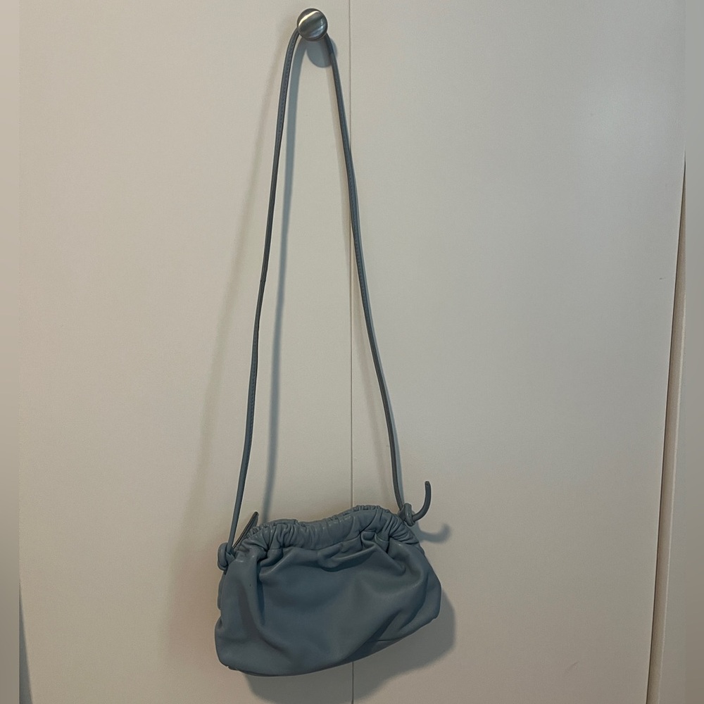 Mansur Gavriel mini cloud clutch leather blue terme